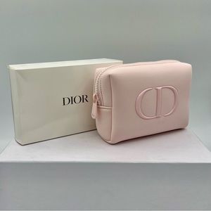 DIOR Authentic Pouch Cosmetic Organizer Makeup Square Case with Dior Box.
